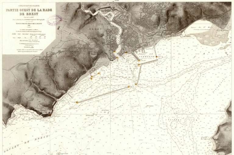 Partie ouest de la rade de brest. Un plan datant de 1877